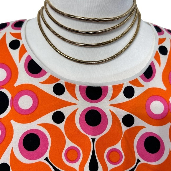 Vibrant Orange Patterned Dress - Picture 4 of 13